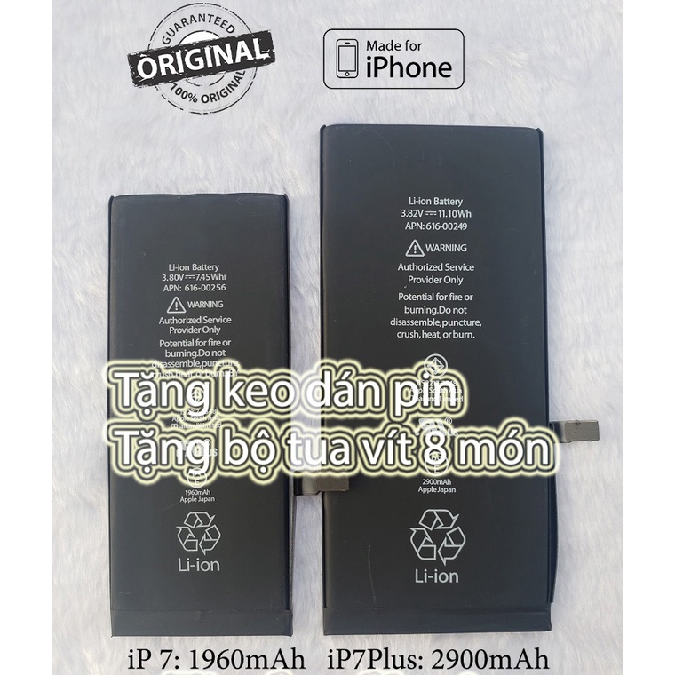 Pin iPhone 5se / 6 / 6plus / 6s / 6splus / 7 / 7plus / 8 / 8plus / X / XSM zin dung lượng chuẩn