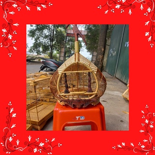 Lồng chim cu gáy Xưởng Lồng Chim Bảo Anh, Lồng chim quả đào đan mây tre BTA cực đẹp giá siêu rẻ CUGAY01