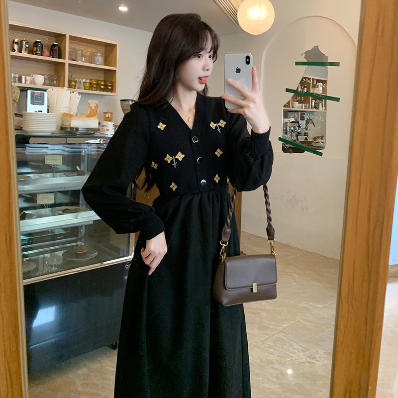 Đầm Perty cổ chữ V thiết kế mới thời trang Hàn Quốc cho nữ