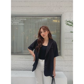 Blazer lụa cài khuy sau A-6907