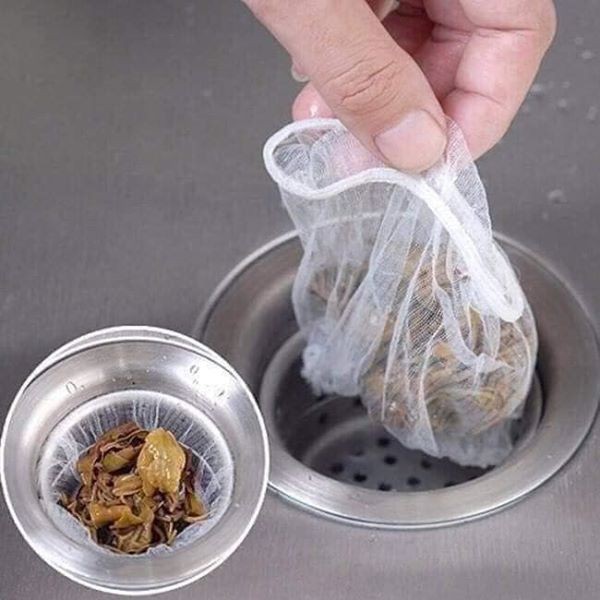 100 cái TÚI LỌC RÁC tránh tắc cống bồn rửa