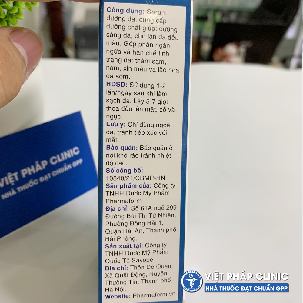 Tinh chất làm sáng da, cải thiện thâm nám PHARMAFORM Skin Brightener Serum 20ml