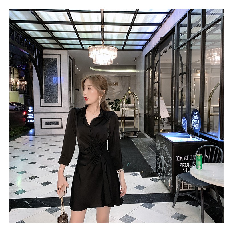 Váy Sơ Mi Lụa xoắn eo kèm quần SM01 | BigBuy360 - bigbuy360.vn
