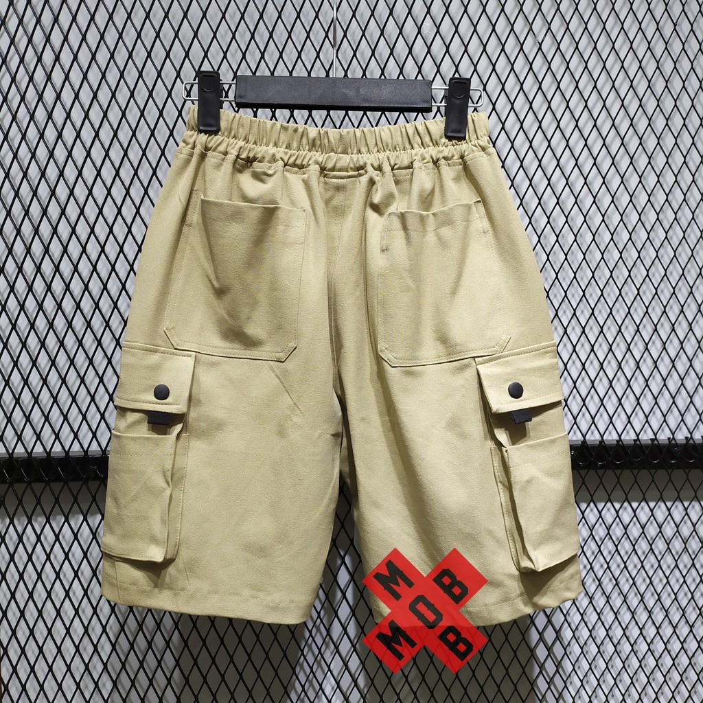 Quần short kaki nam ⚜️FREESHIP⚜️ túi hộp lưng thun co dãn Black Button | BigBuy360 - bigbuy360.vn