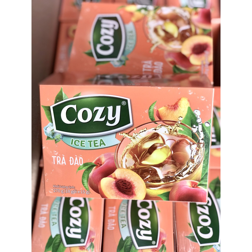 SỈ THÙNG TRÀ COZY ICE TEA HÒA TAN HƯƠNG ĐÀO 15g*18GÓI [THÙNG 30 HỘP]