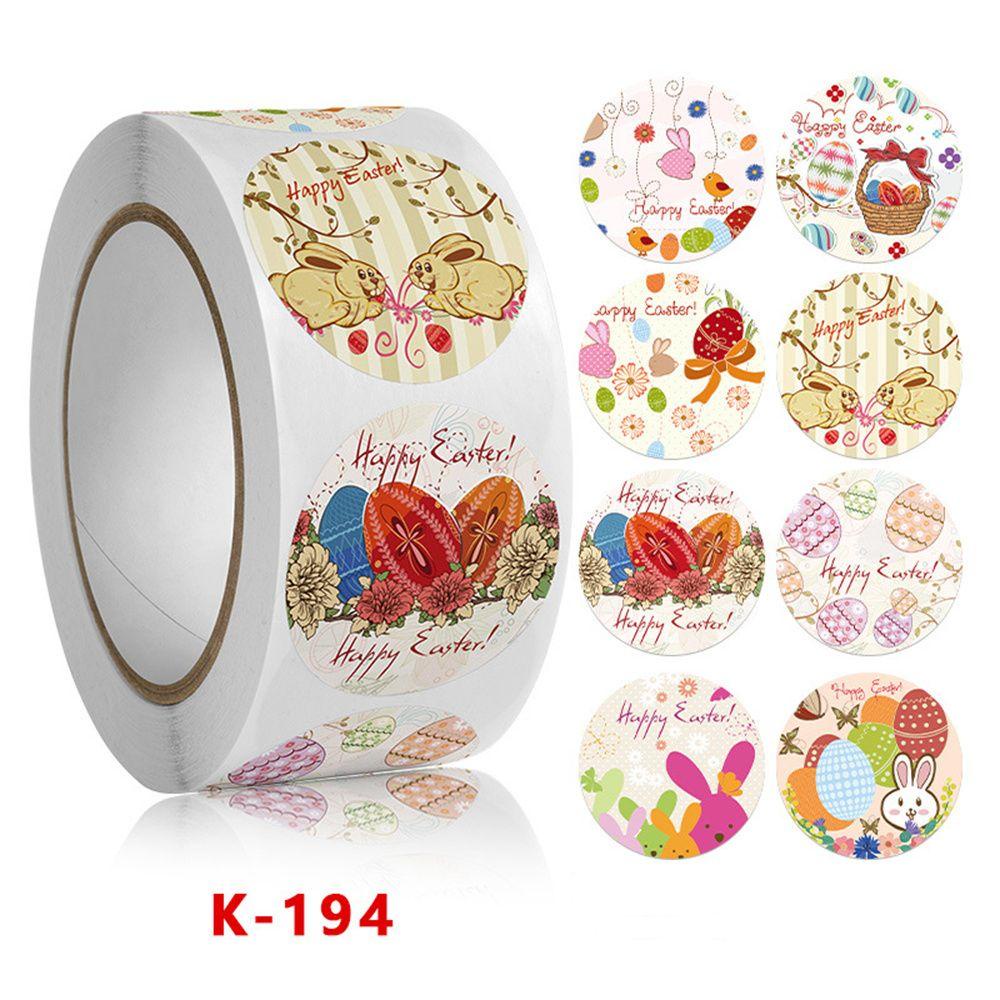 1 Cuộn 500 Nhãn Dán Hình Thỏ Phục Sinh Trang Trí Sổ Tay