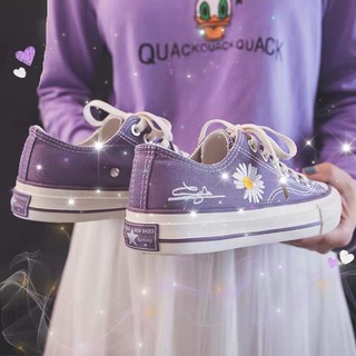 (Video) Giày nữ,giày thể thao thấp cổ hoa cúc classic siêu êm