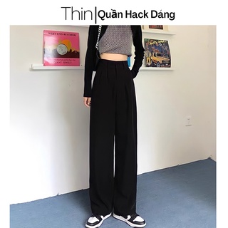 Quần ống suông khóa giữa dài 100cm lưng cao - Thin Clothes 3100