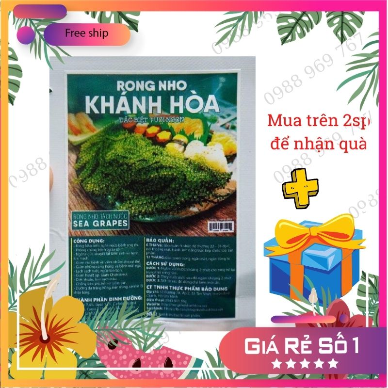 Rong Nho Tách Nước YUKIBUDO Organic Và Rong Nho KHÁNH HÒA, Loại 25g/ túi | BigBuy360 - bigbuy360.vn