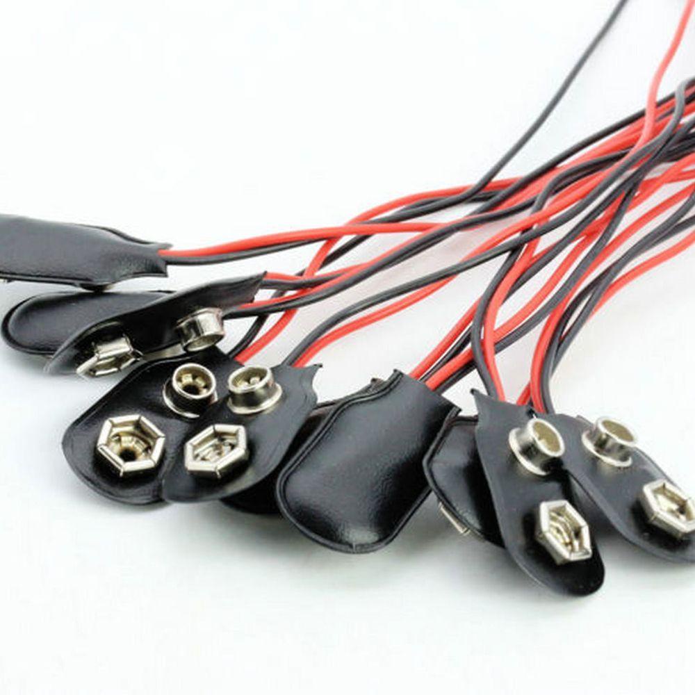 Bộ 10 Dây Cáp Nối Pin 9V Dài 10CM Màu Đen