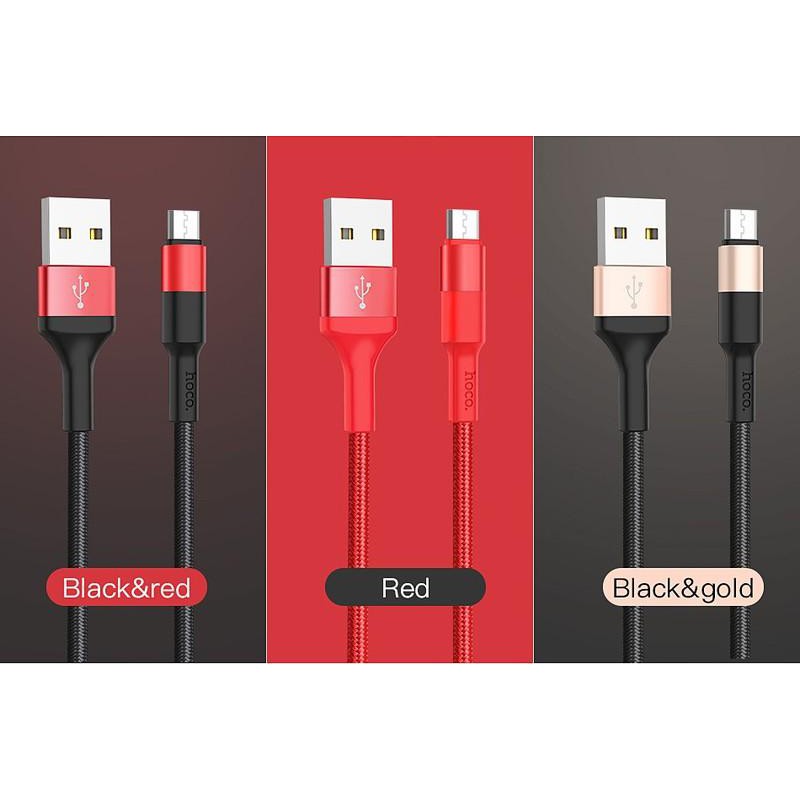 Cáp Sạc Nhanh Hoco X26 1m Micro USB Chính Hãng Chống Gãy, Chống Đứt (Mẫu ngẫu nhiên)