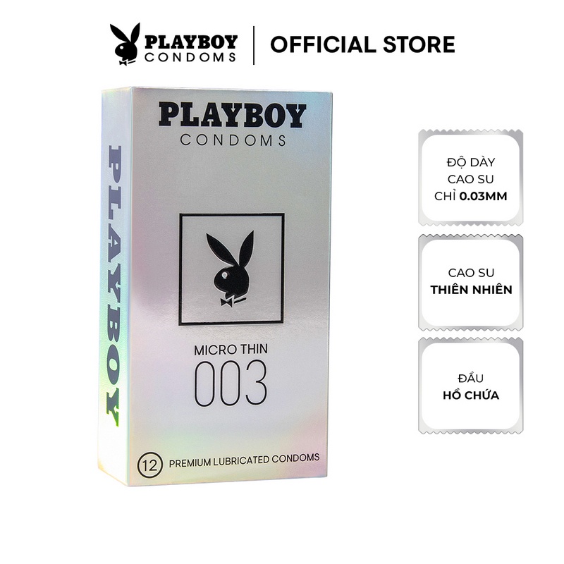 [Mã BMBAU50 giảm 7% đơn 99K] Bộ 2 Bao Cao Su PLAYBOY 003 Micro-Thin hộp 12 cái