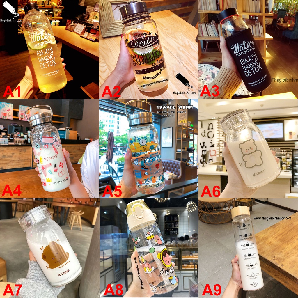 Bình Nước Thủy Tinh WATER PONGDANG Detox