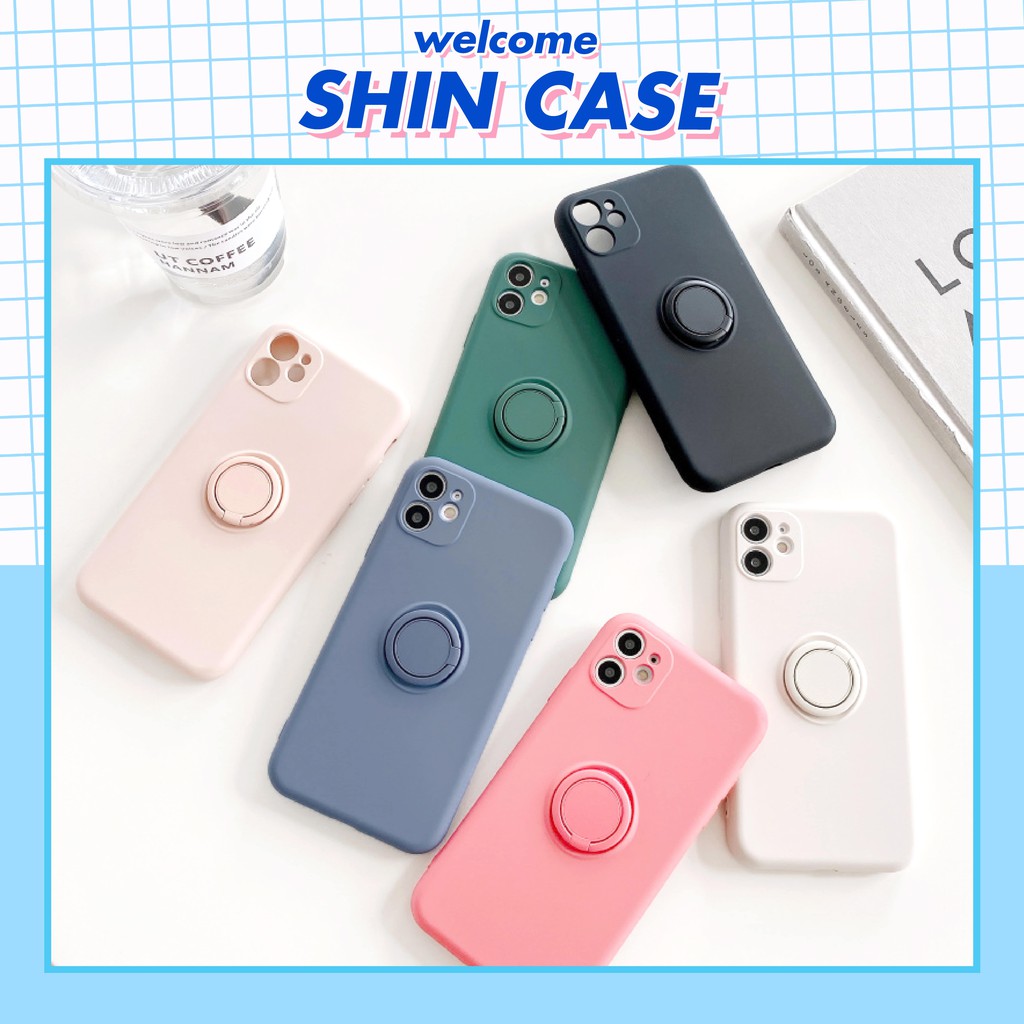 Ốp lưng iphone Trơn dẻo 5 màu kèm ring bảo vệ 5/5s/6/6plus/6s/6splus/7/7plus/8/8plus/x/xr/xs/11/12/pro/max/plus/promax