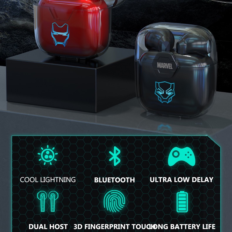 Tai nghe nhét tai DISNEY BTMV18 không dây Bluetooth âm thanh nổi độ trễ thấp thời lượng pin dài với micro chống nước