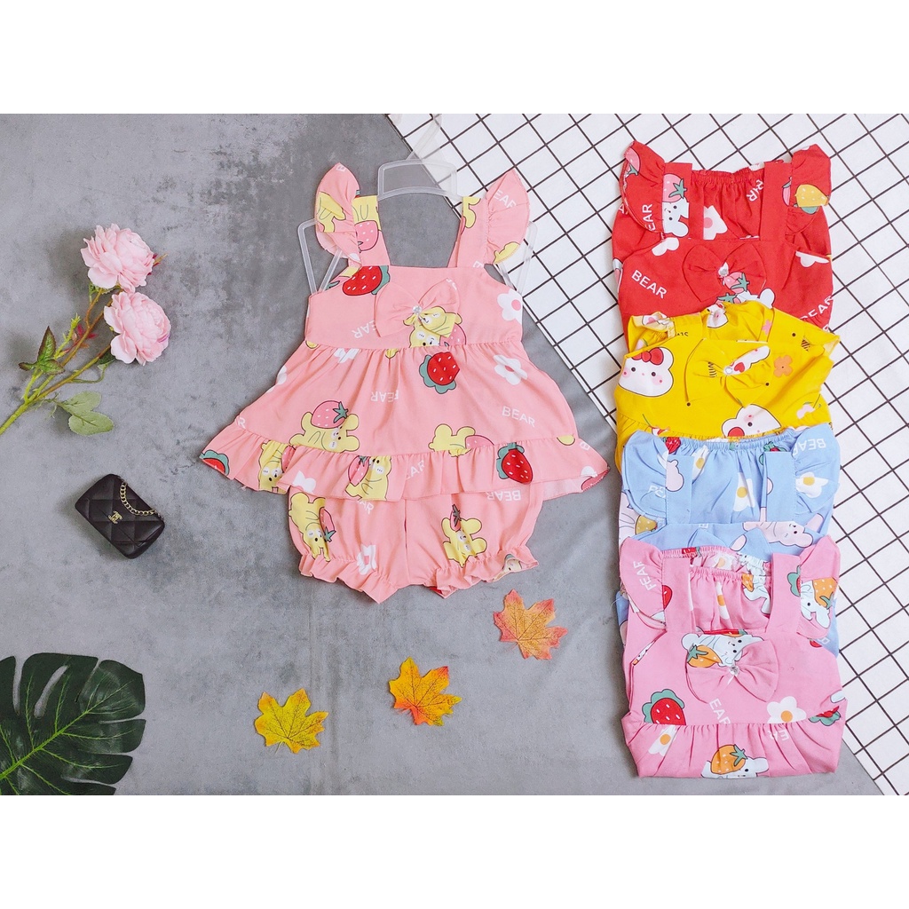 Bộ Lụa Dây Cánh Tiên Bé (6-14kg) (giao màu ngẫu nhiên)