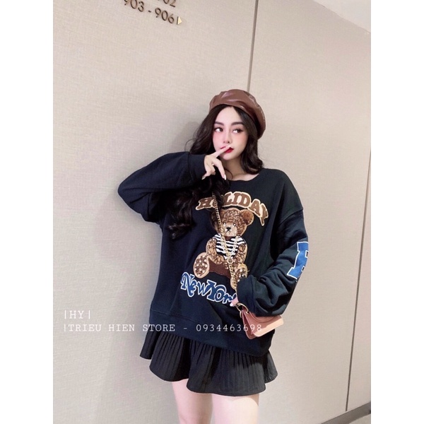 Áo nỉ thêu gấu