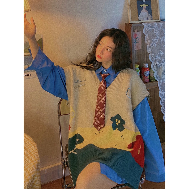 【Yuki】 áo sơ mì + gile họa tiết siêu HOT bán lẻ | BigBuy360 - bigbuy360.vn