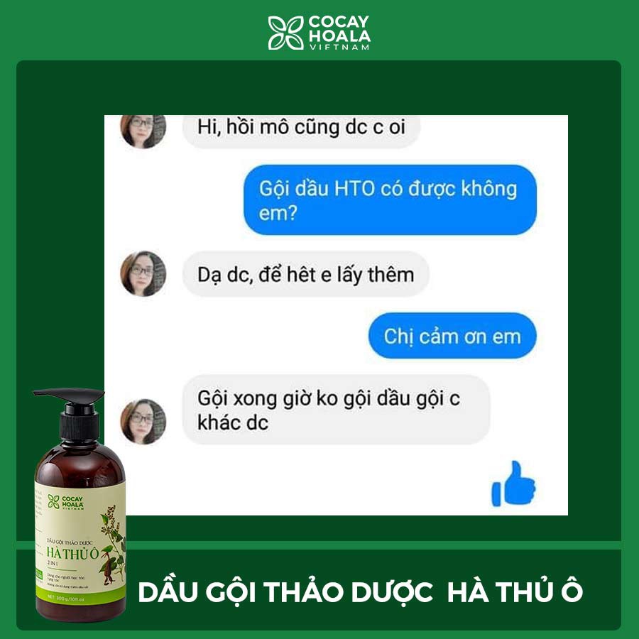 [Giảm 49k] Dầu Gội Thảo Dược Hà Thủ Ô 2in1 Hỗ Trợ Giảm Rụng Tóc Bạc Tóc Cocayhoala 300g