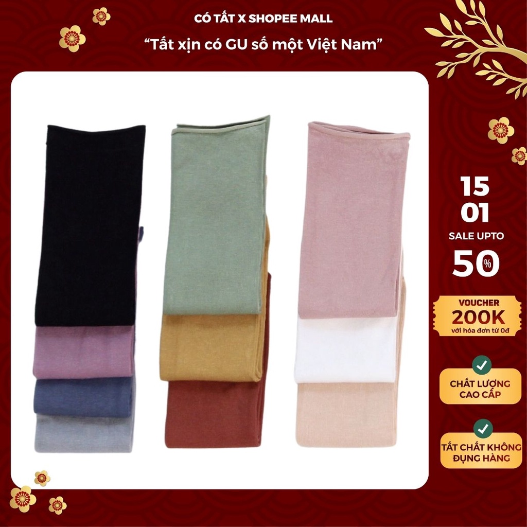 Tất Cao Cổ Nữ Trơn Nhiều Màu Có Tất Là Có Tất phong cách cute hàn quốc làm thon gọn chân - CANDY