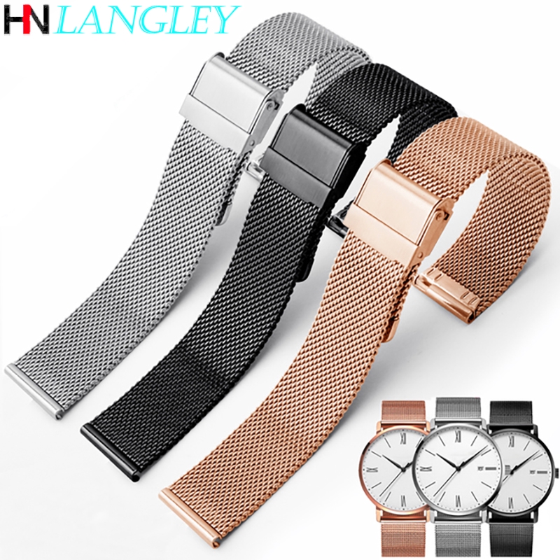 Dây Đeo Thay Thế Chất Liệu Kim Loại Dạng Lưới Kiểu Dáng Thời Trang Cho Đồng Hồ Daniel Wellington