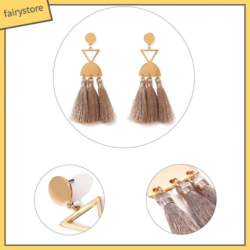 Bông tai tua rua dá́ng dài