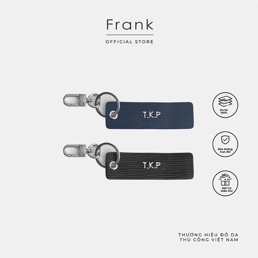 Móc khóa da bò Epi YOURNAME bag charm & key holder thương hiệu FRANK