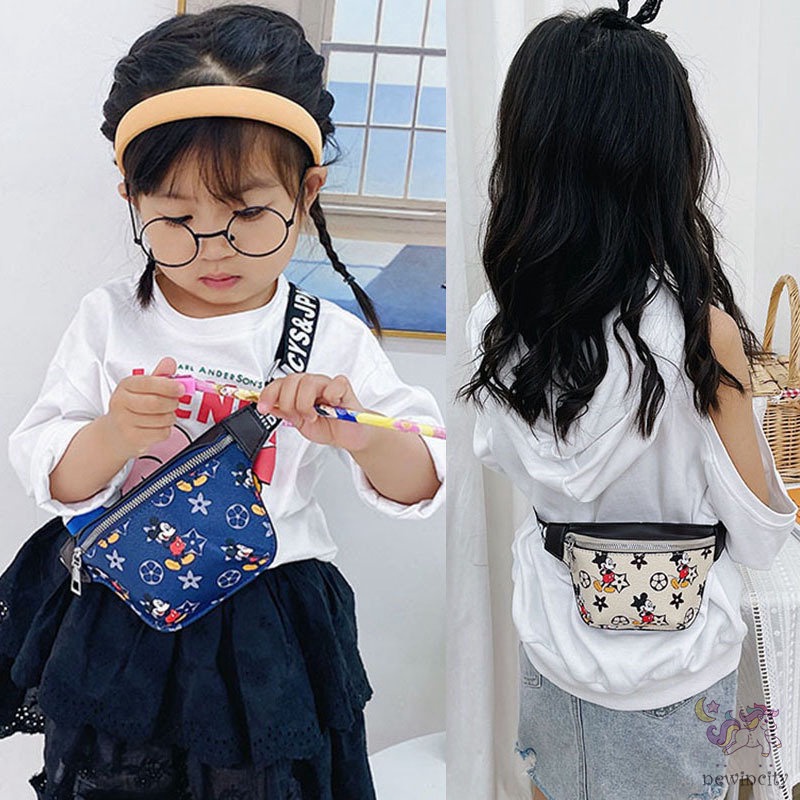 Túi đeo chéo trước ngực in họa tiết hoạt hình phong cách Hàn Quốc đáng yêu dành cho trẻ em