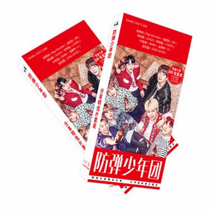Postcard BTS hộp ảnh bộ ảnh có ảnh dán + lomo + postcard bưu thiếp