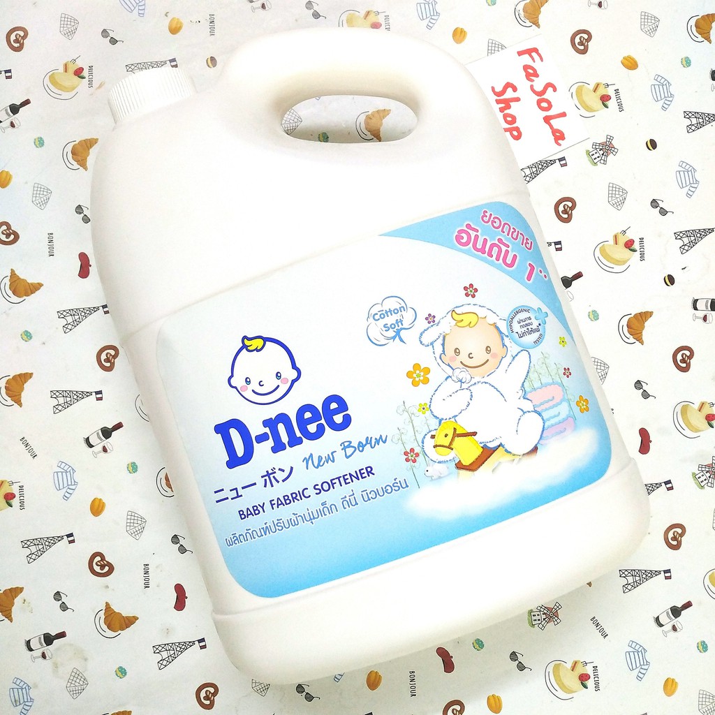 Nước giặt / xả D-NEE dnee Thái Lan can 3000ml nắp trắng hồng tím xanh lá trẻ em baby new born fabric softener detergent