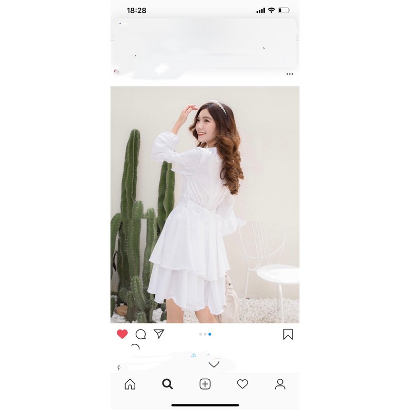 Đầm - Váy trắng dáng xoè dự tiệc tay bồng cổ tim thắt eo nơ sau Hàn quốc (hình thật/ sẵn) | BigBuy360 - bigbuy360.vn