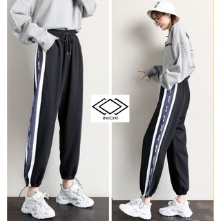 Quần jogger one line phối chữ nam nữ unisex 2 màu Q886 INICHI