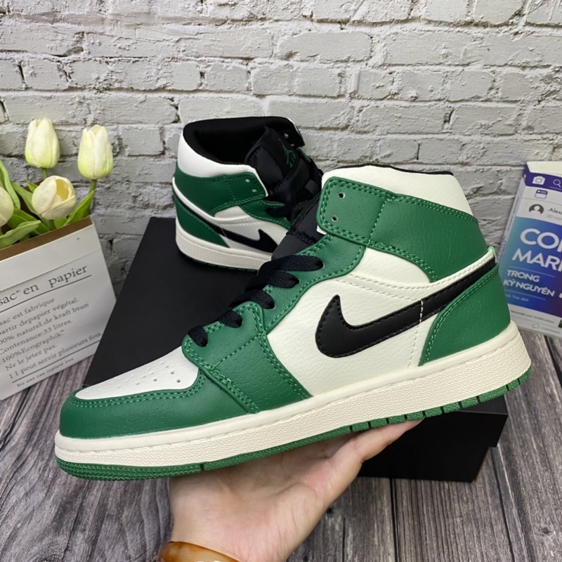Giày Thể Thao Nam Nữ Jordan 1 Mid 'Pine Green', giày sneaker thời trang