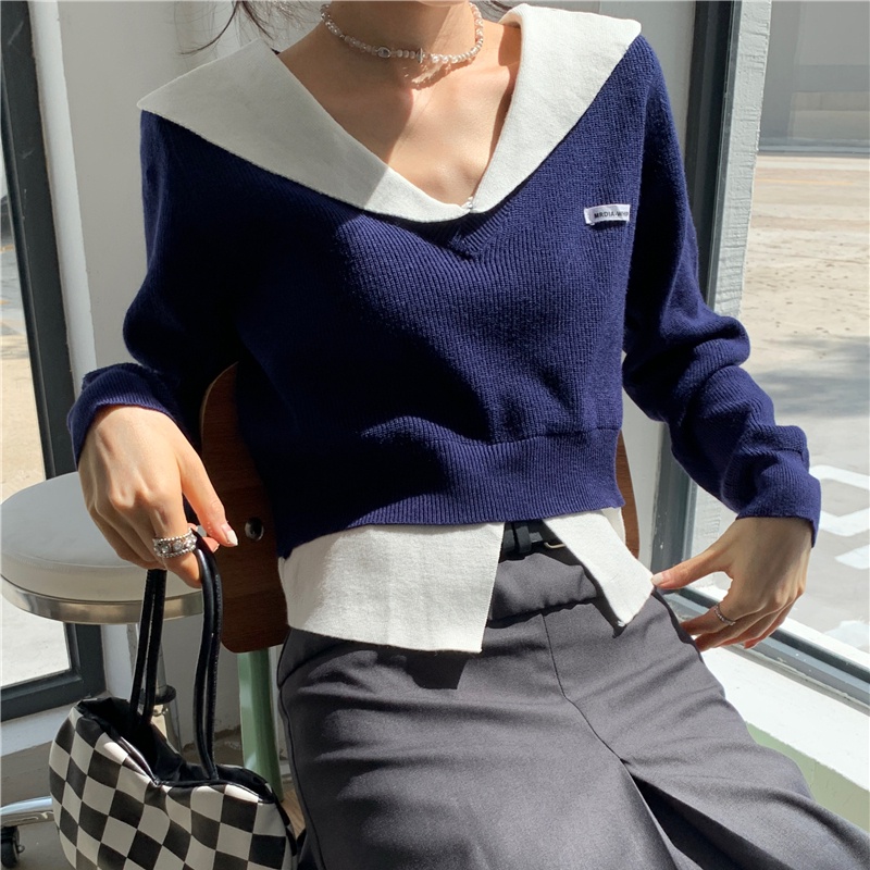 SUXI Áo Sweater Dệt Kim Tay Dài Kiểu Hàn Quốc Thời Trang Mùa Thu Năng Động