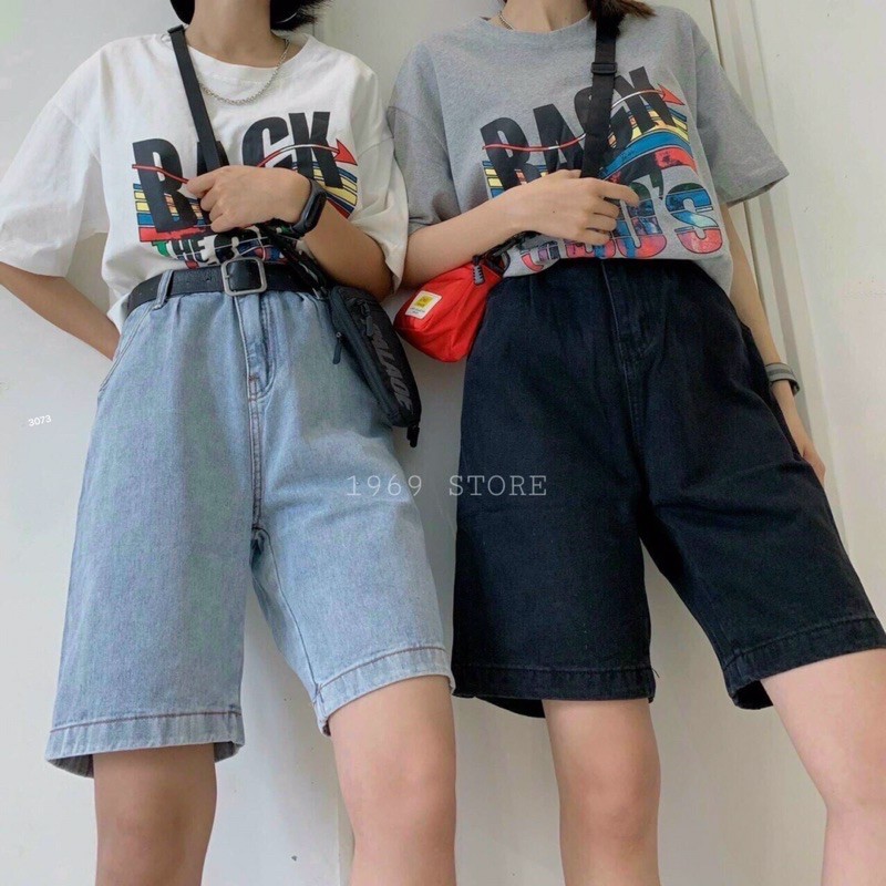 Quần jeans ngố ống rộng dáng A - ảnh thật