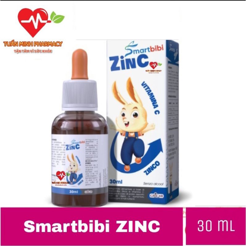 Smartbibi ZinC - bổ sung kẽm hữu cơ, vitamin C giúp trẻ tiêu hóa tốt, tăng sức đề kháng (lọ 30ml)