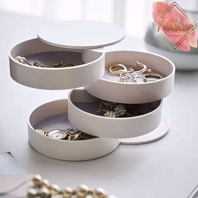 Hộp Đựng Trang Sức 4 Tầng Có Trục Xoay Được Tiện Dụng - PB33 | BigBuy360 - bigbuy360.vn