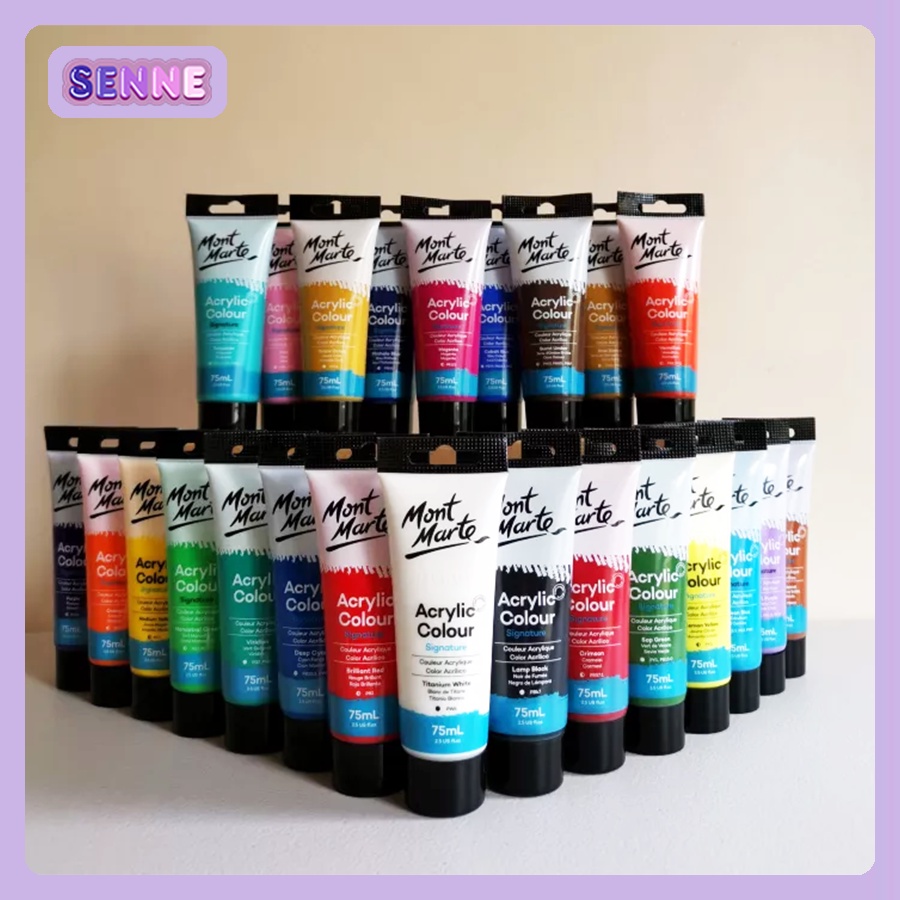 Màu acrylic tuýp lẻ vẽ nghệ thuật Mont Marte 75ml 24 màu