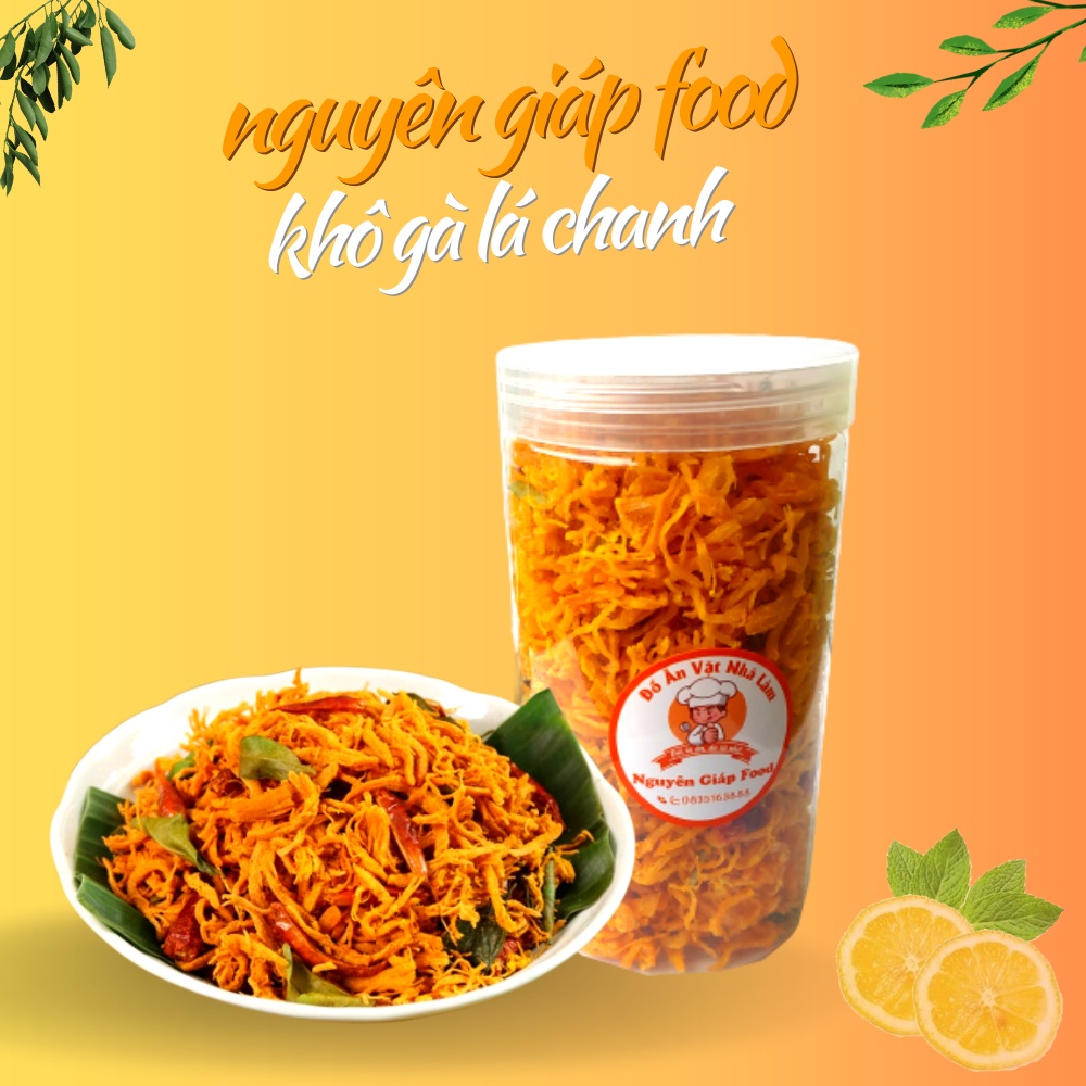 Khô gà lá chanh loại 1 Nguyên Giáp Food - KG01A đồ ăn vặt vừa rẻ vừa ngon, an toàn vệ sinh thực phẩm