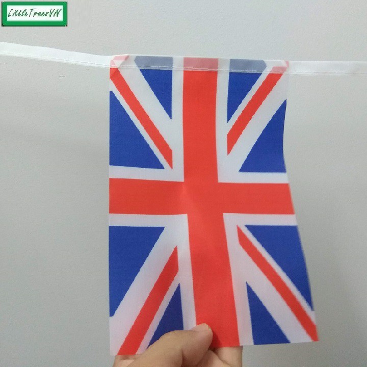 Dây cờ nước Anh (quốc kỳ Anh) - dài 13m (38 lá cờ KT 21x14cm - khoảng cách giữa các lá 20cm)