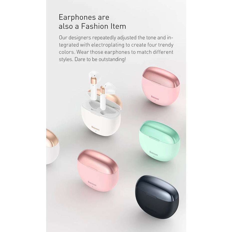 Tai nghe Bluetooth TWS Baseus W2 AirNora W5.0, Pin 4H, chống nước IPX4, ENC Call Noise reduction - Nhất Tín Computer