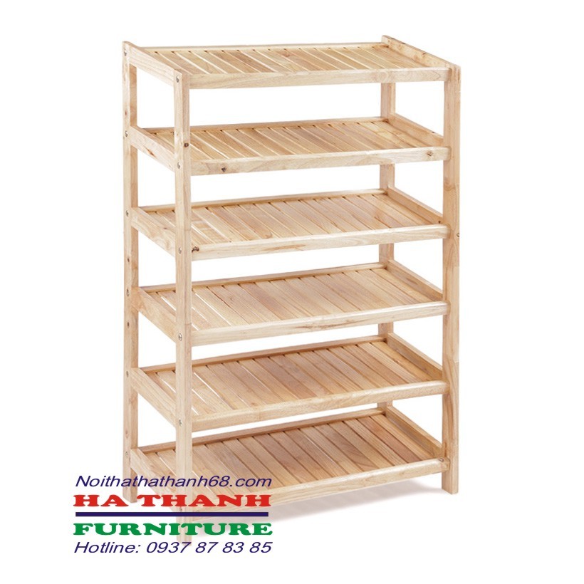 KỆ ĐỂ DÉP GỖ 6T RỘNG 62cm