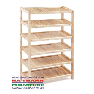 KỆ ĐỂ DÉP GỖ 6T RỘNG 62cm