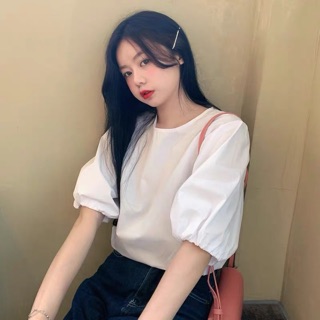 Áo sơ mi trơn cổ tròn