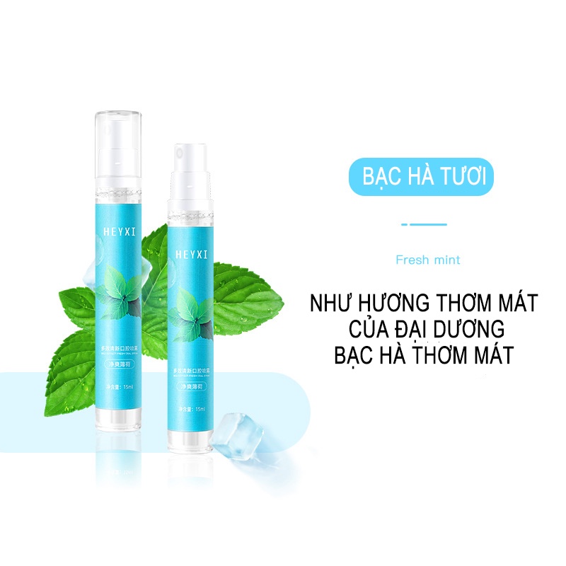 Xịt thơm miệng, Tươi mát sạch miệng, khử mùi hôi miệng, đào bạc hà Heyxi MOCCO XT1 Nội địa trung