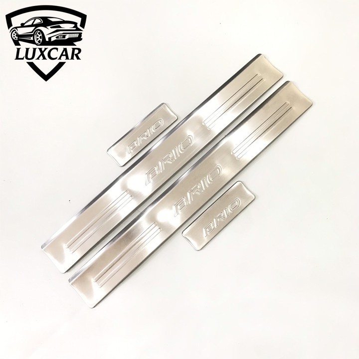 Ốp bậc cửa xe HONDA BRIO - Chất liệu INOX, TITAN cao cấp LUXCAR