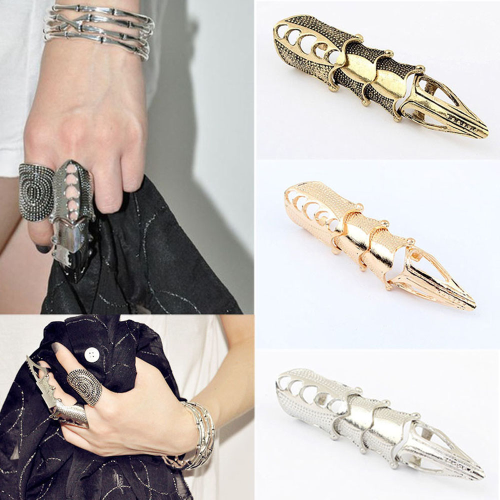 Nhẫn Hình Móng Vuốt Kim Loại Phong Cách Punk Nhiều Màu