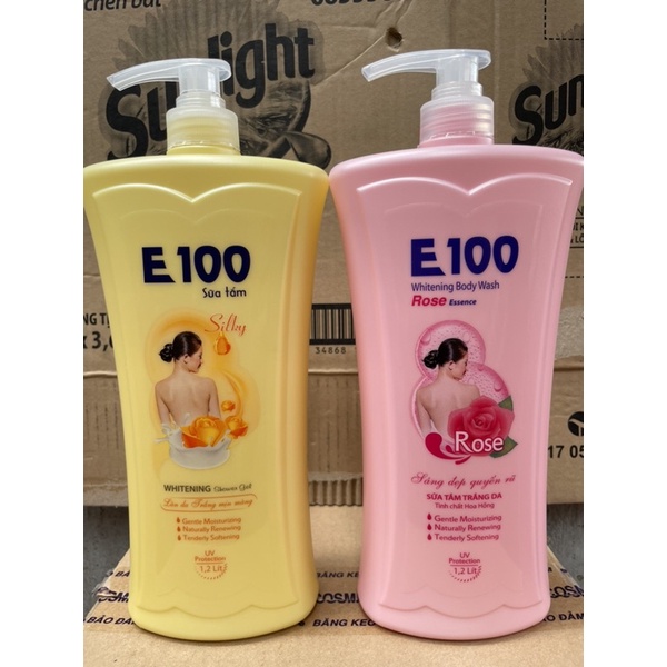 Sữa tắm E100 Silky và Rose 1,2L (Có 2 Mầu Như Hình)