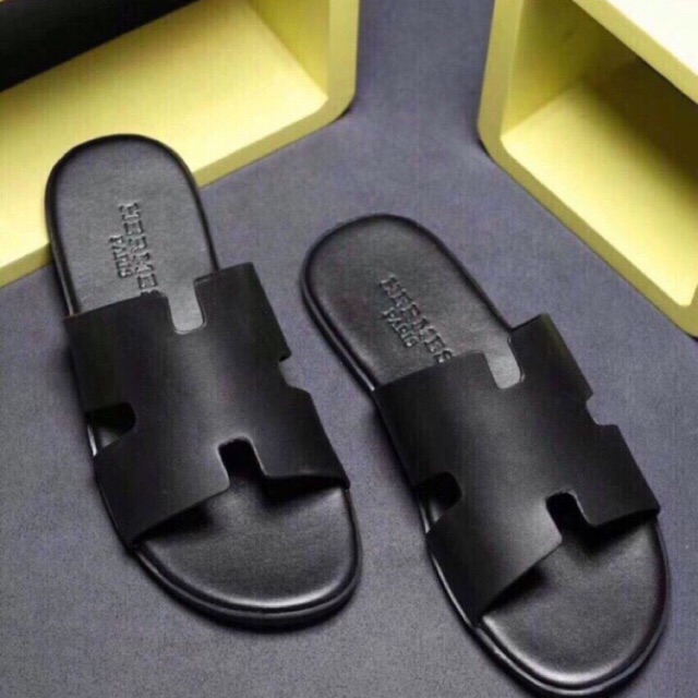 Dép hm nam da cao cấp, dép quai ngang nam fullbox.