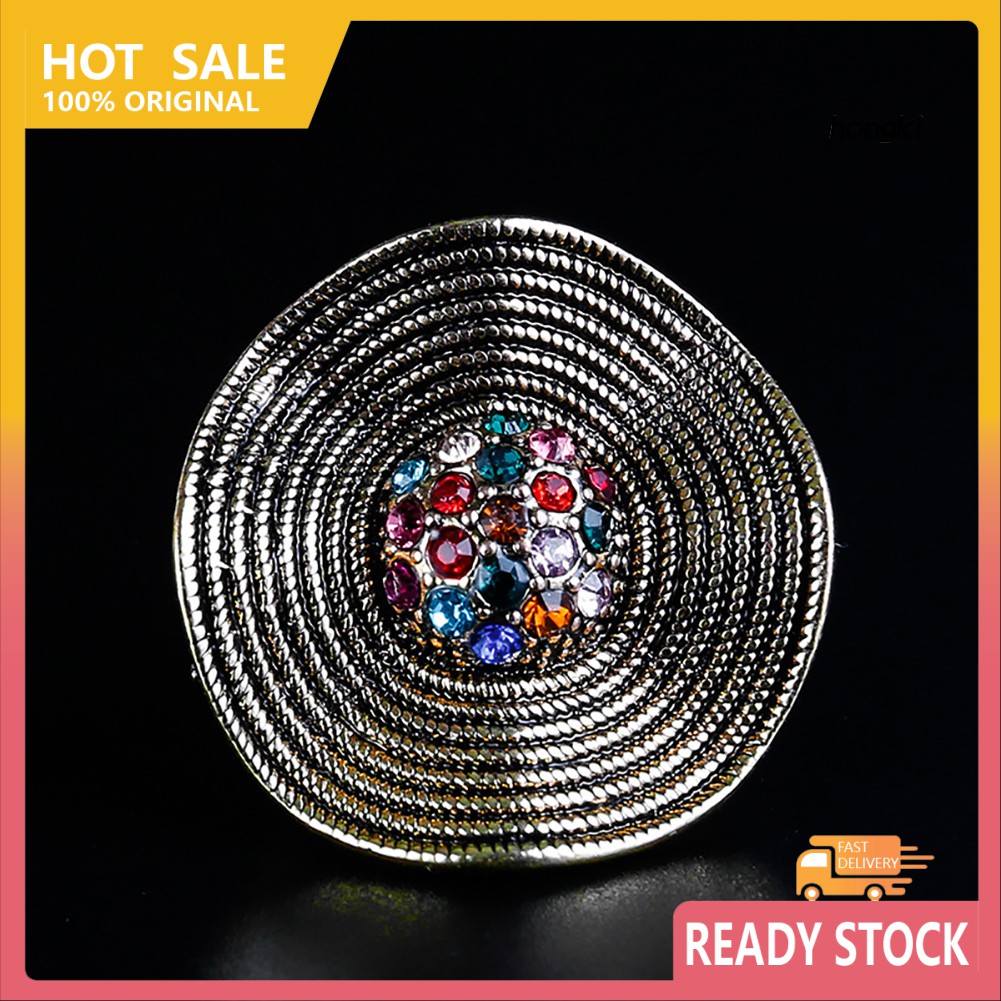 Nhẫn Hợp Kim Đính Đá Lấp Lánh Phong Cách Boho Cổ Điển Cho Nữ